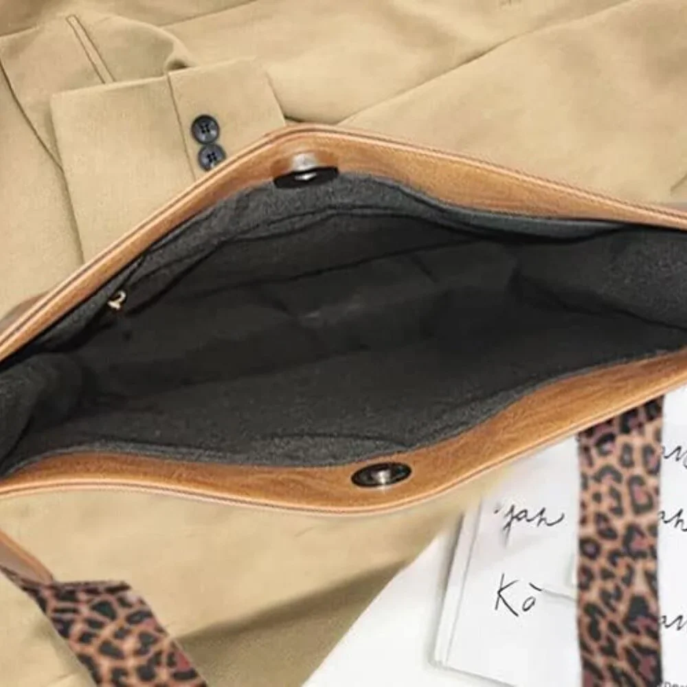 Women's Leopard Crossbody Purse Vegan Leather Shoulder Bag for Everyday - Picture 5 of 7